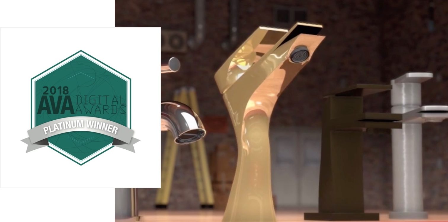 AVA 2018 Platinum Award Winner logo overlay on "Aquapella" screenshot