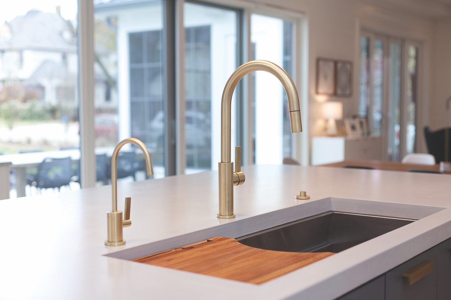 satin brass bathroom sink faucet