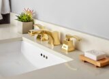 Avila widespread faucet in Burnished Brass