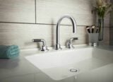 Descanso faucet with carbon fiber handles in Polished Chrome